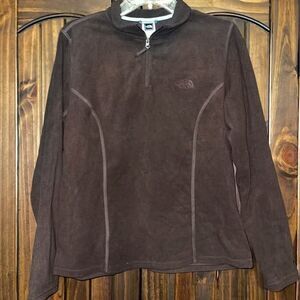 Large Women’s The North Face Fleece Pullover Brown Lightweight TKA 100